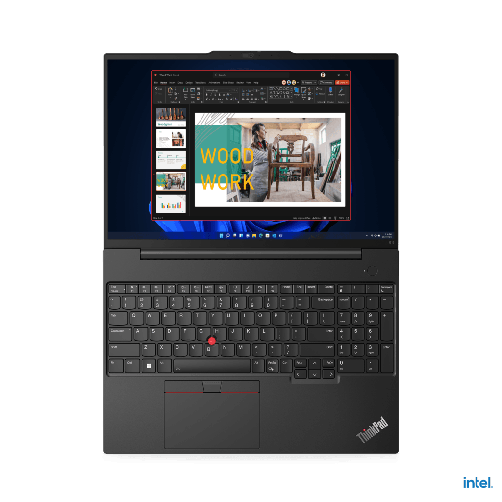 ThinkPad E16 Gen 1 (16, Intel) 180 Degree Open Top View